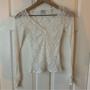 Frankie’s Bikini White Lace Top